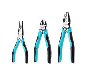 DURATECH 3 Pcs High Leverage Plier Set, 200 mm Combination Plier, 160 mm Diagonal Cutting Pliers,160 mm Long Nose Pliers, for Home and Professional Use