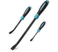 DURATECH 3-Piece Pry Bar Set, Including 8", 12" and 18", Hammer Strike Cap, Angled Tip for Prying and Moving Objects