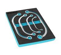 DURATECH 5-Piece Double Ring Spanner Set 8-22 mm, Half Moon Obstruction Spanner, C-Type Double Box End Wrench Set, Metric, 12-Point, with EVA Foam Tool Organizer