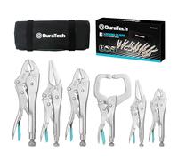 DURATECH 6-Piece Locking Pliers Set with Storage Pouch, Cr-V Mole Grips Set