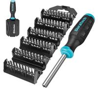 DURATECH 60-in-1 Multi-Function Screwdriver Sets with Storage Case | Phillips/ Slotted/ Square/ Torx Cr-V Steel Bits, Magnetic Bit Holder, Ergonomic Handle