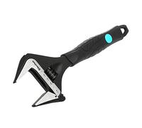 DURATECH 8-Inch (200 mm) Adjustable Wrench, Wide Jaw Large Opening Black Oxide Finish Plumbing Basin Wrench, Hand Repair Tool, Cr-V Steel, SAE and Metric Scale Marked, Ergonomic Grip