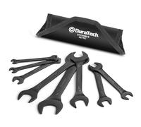 DURATECH 8-Piece Super-Thin, Open-End Spanner Set, 5.5-27 mm, Black Coating