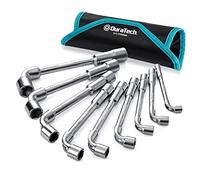 DURATECH 9-Piece Double End Hex Spanner Set, 8-19 mm, L-Type Angled Design