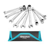 DURATECH 9-Piece Flex-Head Ratchet Spanner Set, 8-17 mm, Cr-V Steel