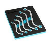 DURATECH Double Ring Spanner Set, S-Type Obstruction Spanner Double Box End Wrench Set, Metric, 5-Piece, 10mm to 19mm, 12 Point, with EVA Foam Tool Organizer