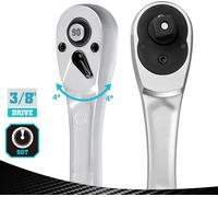 DURATECH Ratchet Handle, 3/8" Square Drive, Reversible Ratchet 90-Teeth, Made of Chrome Vanadium Steel, Small Actuation Angle 4° for Tight Installation Spaces