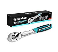 DURATECH Ratchet Handle, 3/8" Square Drive, Reversible Ratchet 90-Teeth, Made of Chrome Vanadium Steel, Small Actuation Angle 4° for Tight Installation Spaces