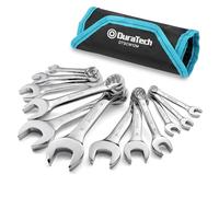 DURATECH Stubby Combination Spanner Set, 12-Piece, 8-19 mm, Cr-V Steel | Stubby Design, 12-Point, Cr-V Steel, Metric Sizes, Carry Pouch