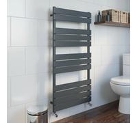 DuraTherm 1200 x 600mm Flat Panel Manual Dual Fuel Heated Towel Radiator - Anthracite