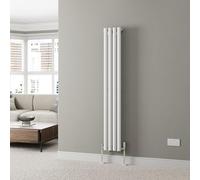 DuraTherm® 1600 x 240mm White Vertical Designer Radiator Single Column Oval Tube Modern Central Heating Panel Bathroom Radiators