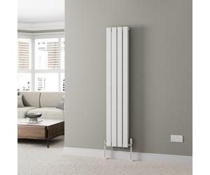 DuraTherm® 1600 x 304mm White Vertical Designer Radiator Double Column Flat Panel Modern Central Heating Panels Bathroom Radiators