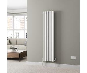 DuraTherm® 1600 x 360mm White Vertical Designer Radiator Single Column Oval Tube Modern Central Heating Panel Bathroom Radiators