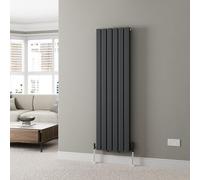DuraTherm® 1600 x 456mm Anthracite Grey Vertical Designer Radiator Double Column Flat Panel Modern Central Heating Panels Bathroom Radiators
