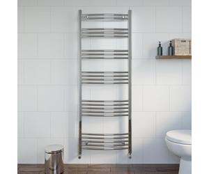 DuraTherm® 1600 x 600mm Curved Heated Towel Rail Radiator Modern Central Heating Bathroom Warmer Wall Mounted Ladder Rad, Polished Chrome