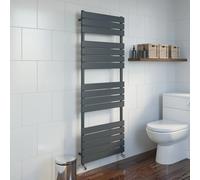 DuraTherm 1600 x 600mm Flat Panel Manual Dual Fuel Heated Towel Radiator - Anthracite