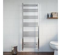 DuraTherm® 1600 x 600mm Flat Straight Heated Towel Rail Radiator Modern Central Heating Bathroom Warmer Wall Mounted Ladder Rad, Polished Chrome