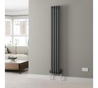 DuraTherm® 1800 x 240mm Anthracite Vertical Designer Radiator Single Column Oval Tube Modern Central Heating Panel Bathroom Radiators