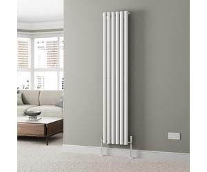 DuraTherm® 1800 x 360mm White Vertical Designer Radiator Single Column Oval Tube Modern Central Heating Panel Bathroom Radiators