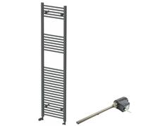 DuraTherm 1800 x 450mm Flat Bar Thermostatic Dual Fuel Heated Towel Radiator - Anthracite