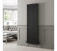DuraTherm® 1800 x 560mm Black Traditional Vertical Designer Radiator Triple Column Colosseum Cast Iron Style Central Heating Panel Radiators Rad