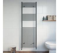 DuraTherm 1800 x 600mm Curved Bar Heated Towel Radiator - Anthracite