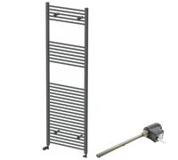 DuraTherm 1800 x 600mm Flat Dual Fuel Heated Towel Radiator Thermostatic Anthracite