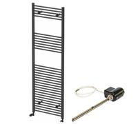 DuraTherm 1800 x 600mm Flat Dual Fuel Heated Towel Radiator Thermostatic Matt Black