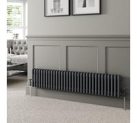 DuraTherm® 300 x 1460mm Anthracite Grey Traditional Horizontal Designer Radiator Triple Column Colosseum Cast Iron Style Central Heating Panel Radiators Rad