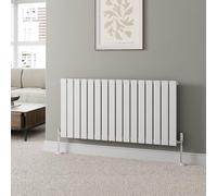 DuraTherm® 600 x 1212mm White Horizontal Designer Radiator Single Column Flat Panel Modern Central Heating Panels Bathroom Radiators