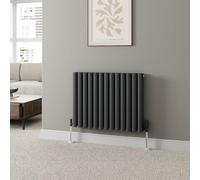 DuraTherm® 600 x 780mm Anthracite Horizontal Designer Radiator Double Column Oval Tube Modern Central Heating Panel Bathroom Radiators