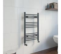 DuraTherm® 750 x 450mm Curved Heated Towel Rail Radiator Modern Central Heating Bathroom Warmer Wall Mounted Ladder Rad, Anthracite