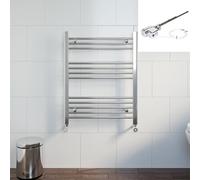 Duratherm Dual Fuel Heated Towel Radiator 750 x 600mm Flat Thermostatic