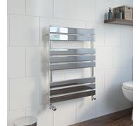 DuraTherm® 800 x 600mm Flat Panel Heated Towel Rail Radiator Modern Central Heating Bathroom Warmer Wall Mounted Ladder Rad, Polished Chrome