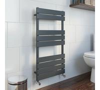 DuraTherm 950 x 500mm Flat Panel Manual Dual Fuel Heated Towel Radiator - Anthracite