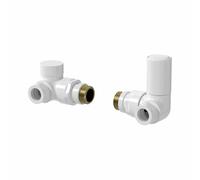 DuraTherm Corner White Radiator Valve & Lockshield - 15mm