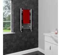 DuraTherm Dual Fuel Heated Towel Radiator 750 x 450mm Curved Thermostatic