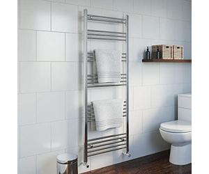 DuraTherm Dual Fuel Heated Towel Rail Chrome Designer Flat Manual Electric 1600 x 600mm