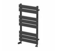 Duratherm Flat Panel Heated Towel Rail Matt Black - 800 X 450mm