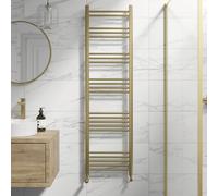 DuraTherm Heated Towel Radiator Brushed Brass 1600 x 450mm Flat