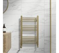 DuraTherm Heated Towel Radiator Brushed Brass 750 x 450mm Flat