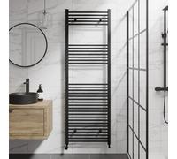 DuraTherm Heated Towel Radiator Matt Black 1800 x 600mm Flat