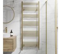 DuraTherm Heated Towel Rail Brushed Brass 1600 x 600mm Flat
