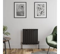 DuraTherm Horizontal Single Flat Panel Designer Radiator - 600 x 605mm Black