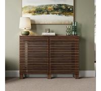 DuraTherm® Milan Radiator Cover Walnut Modern Horizontal Slat Shelves MDF Cabinet Shelf for Radiators, Living Rooms, Bedrooms, Medium (W: 111.5cm / H: 81.5cm / D: 19cm)