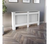 DuraTherm® Radiator Cover White Painted Modern Vertical Slat Shelves MDF Cabinet Shelf for Radiators, Living Rooms, Bedrooms, Extra Large (W: 172cm / H: 81.5cm / D: 19cm)
