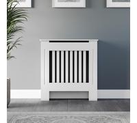 DuraTherm® Radiator Cover White Painted Modern Vertical Slat Shelves MDF Cabinet Shelf for Radiators, Living Rooms, Bedrooms, Small (W: 78cm / H: 81.5cm / D: 19cm)