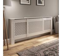 DuraTherm White Radiator Cover - Adjustable - Cross Pattern Style 1410 - 2050mm