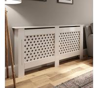 DuraTherm White Radiator Cover - Extra Large - Cross Pattern Style 1720mm