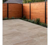 Duratile Designs Beck Sandstone Matt Natural Stone Effect Textured Porcelain Outdoor Floor Tile, Pack Of 2, (L)600mm (W)600mm
